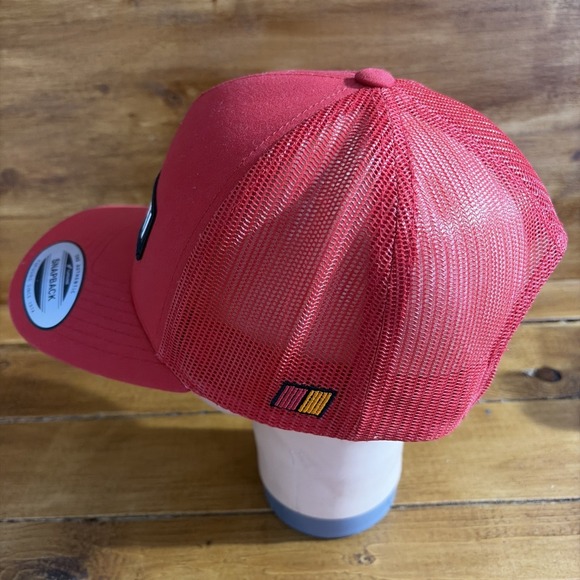 Ralliart Mitsubishi Motors Trucker Hat Red Snapback Cap Rally Racing Motorsports - Picture 2 of 8